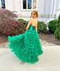 Ball Gown/Princess Sweetheart Tulle Floor-length Prom Dresses With Tiered