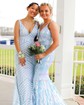 Trumpet/Mermaid V-neck Sequined Sweep Train Prom Dresses