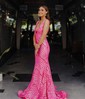 Trumpet/Mermaid Sweep Train V-neck Sequined Prom Dresses