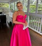 Ball Gown Sweetheart Satin Sweep Train Split Front Prom Dresses