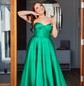 Ball Gown Sweetheart Satin Sweep Train Split Front Prom Dresses