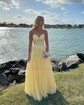 Ball Gown/Princess Sweetheart Lace Tulle Sweep Train Prom Dresses With Appliques Lace