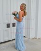 Trumpet/Mermaid Sweep Train Sweetheart Tulle Appliques Lace Prom Dresses