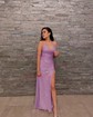 Trumpet/Mermaid V-neck Sequined Sweep Train Prom Dresses With Ruched