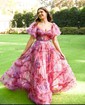 Ball Gown/Princess Off-the-shoulder Chiffon Sweep Train Prom Dresses With Ruffles