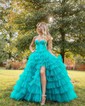 Ball Gown/Princess Sweetheart Tulle Floor-length Prom Dresses With Tiered