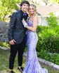 Trumpet/Mermaid Scoop Neck Tulle Glitter Sweep Train Prom Dresses With Beading