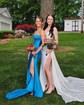 Trumpet/Mermaid Sweetheart Silk-like Satin Sweep Train Prom Dresses With Ruched