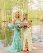 A-line Sweetheart Chiffon Sweep Train Prom Dresses With Appliques Lace