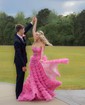 Ball Gown/Princess Sweetheart Tulle Sweep Train Prom Dresses With Tiered