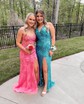 Trumpet/Mermaid Sweetheart Lace Tulle Sweep Train Prom Dresses With Beading