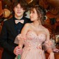 Ball Gown Sweetheart Tulle Sweep Train Appliques Lace Prom Dresses