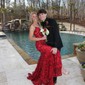 Trumpet/Mermaid V-neck Sequined Sweep Train Prom Dresses With Split Front