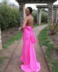 Trumpet/Mermaid Sweep Train Halter Jersey Prom Dresses