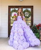 Ball Gown/Princess Off-the-shoulder Tulle Sweep Train Prom Dresses With Ruched