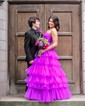 Ball Gown/Princess Straight Tulle Floor-length Prom Dresses With Tiered