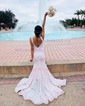 Trumpet/Mermaid Sweep Train V-neck Sequined Prom Dresses