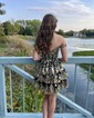 Sparkle Off Shoulder Tiered Mini Dress