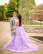 Ball Gown/Princess Sweetheart Tulle Sweep Train Prom Dresses With Tiered