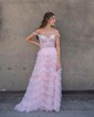 Ball Gown/Princess Sweetheart Tulle Sweep Train Prom Dresses With Tiered