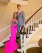 Trumpet/Mermaid Sweetheart Jersey Sweep Train Prom Dresses With Beading