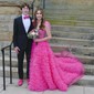 Ball Gown/Princess Off-the-shoulder Tulle Sweep Train Prom Dresses With Feathers / Fur