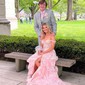 Ball Gown/Princess Off-the-shoulder Tulle Sweep Train Prom Dresses With Appliques Lace