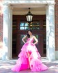 Ball Gown/Princess Sweetheart Lace Tulle Asymmetrical Prom Dresses With Tiered