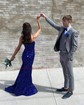 Trumpet/Mermaid V-neck Velvet Sequins Sweep Train Prom Dresses