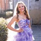 Ball Gown/Princess Halter Tulle Sweep Train Prom Dresses With Tiered