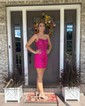 Corset Fuchsia Bodycon Glitter Lace Sequin Dress