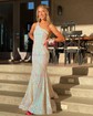 Trumpet/Mermaid One Shoulder Sequined Sweep Train Prom Dresses