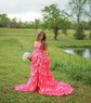 Ball Gown/Princess Sweetheart Tulle Sweep Train Prom Dresses With Appliques Lace