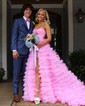 Ball Gown/Princess Sweetheart Tulle Sweep Train Prom Dresses With Tiered