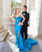 Trumpet/Mermaid Sweetheart Silk-like Satin Sweep Train Prom Dresses With Ruched