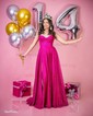 A-line Cowl Neck Glitter Sweep Train Prom Dresses With Pockets