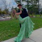 Trumpet/Mermaid V-neck Sequined Sweep Train Prom Dresses