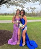 Trumpet/Mermaid V-neck Sequined Sweep Train Prom Dresses With Beading