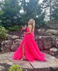 Ball Gown/Princess Sweetheart Tulle Sweep Train Prom Dresses With Tiered