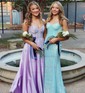 Ball Gown/Princess Sweetheart Silk-like Satin Sweep Train Prom Dresses With Pockets