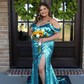 Trumpet/Mermaid Off-the-shoulder Sequined Sweep Train Prom Dresses With Ruched