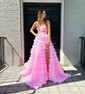 Ball Gown/Princess Sweetheart Tulle Sweep Train Prom Dresses With Tiered