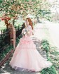 Ball Gown/Princess Off-the-shoulder Tulle Sweep Train Prom Dresses With Flower(s)