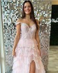 Ball Gown/Princess Sweetheart Tulle Sweep Train Prom Dresses With Tiered