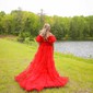 Ball Gown/Princess Off-the-shoulder Tulle Court Train Prom Dresses With Sashes / Ribbons