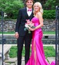 Trumpet/Mermaid Sweetheart Silk-like Satin Sweep Train Prom Dresses With Criss Cross