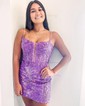 Sparkle Appliques Sequin Bodycon Mini Dress