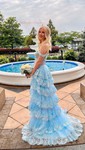 Ball Gown/Princess Off-the-shoulder Tulle Sweep Train Prom Dresses With Appliques Lace