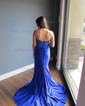 Trumpet/Mermaid Sweetheart Jersey Sweep Train Prom Dresses With Beading