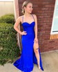 Sheath/Column Floor-length Sweetheart Glitter Ruffles Prom Dresses